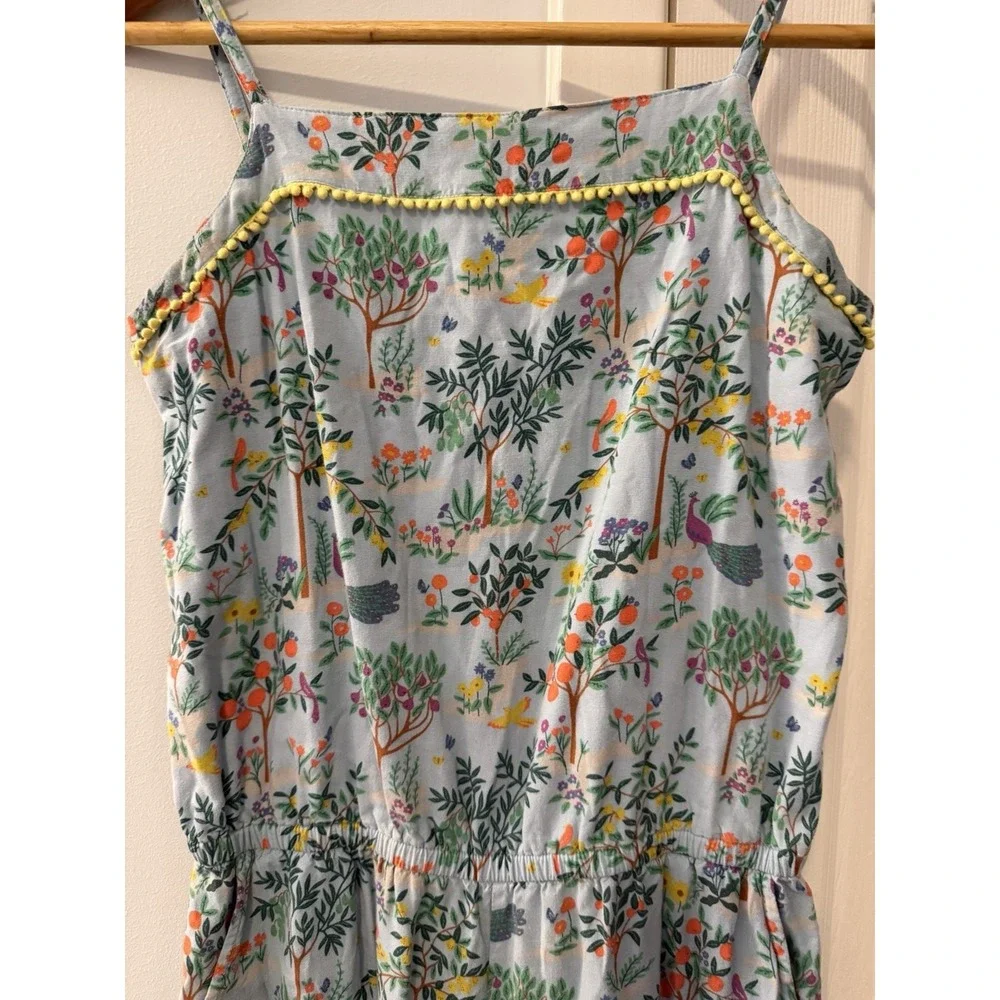 Johnnie B Girls Jumpsuit Sz 13-14 Years Aviary Peacock Scene Spring Floral
